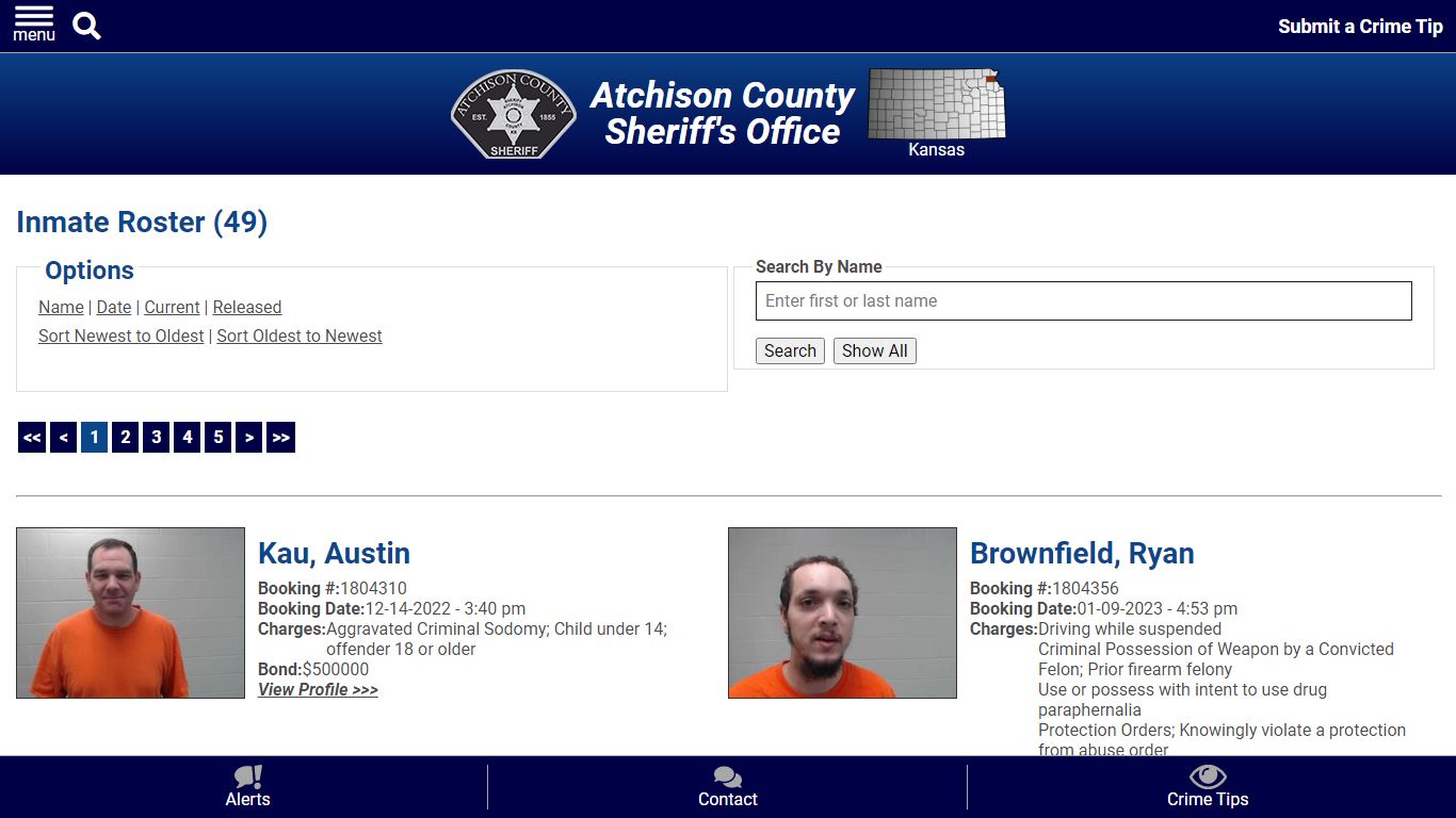 Inmate Roster - Current Inmates Booking Date Ascending - Atchison ...